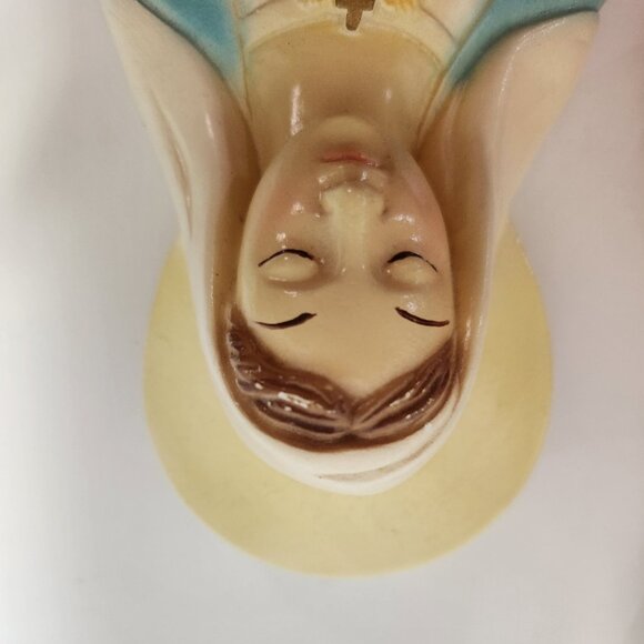 VTG Plaster Sacred Heart of Jesus & Immaculate Heart of Mary Wall Hanging - Picture 7 of 8